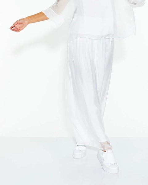 Sunlight & Shadow Silk Pant - White