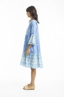 Heidi Blue Layered Dress with Frill Sleeve