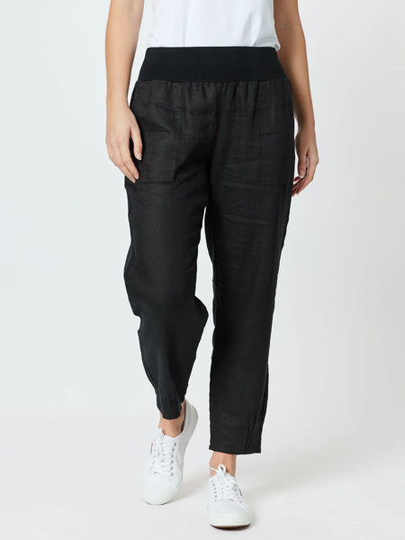 Sarah Linen Pant - Black