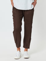 Sarah Linen Pant - Chocolate