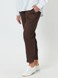 Sarah Linen Pant - Chocolate