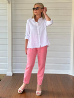 Sarah Linen Pant - Coral