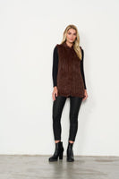 Rabbit Fur Vest - Chocolate