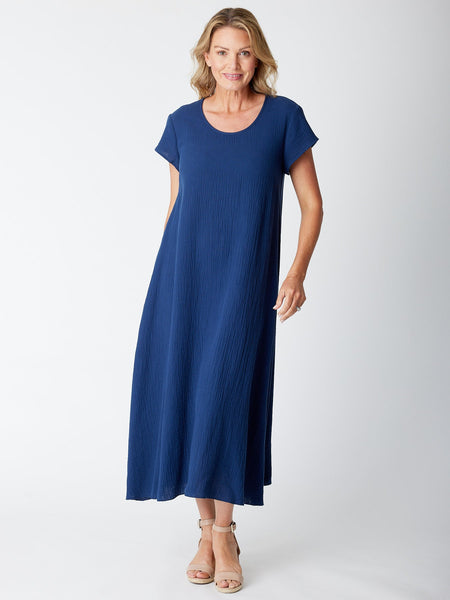 Cotton Maxi Dress - Navy