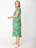 Maxi Flounce Dress - Green Floral