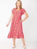 Maxi Flounce Dress - Red Paisley