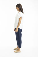 Linen Boxy Top - White