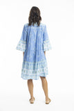 Heidi Blue Layered Dress with Frill Sleeve