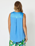 Tuxedo V-Neck Cami - Azure Blue