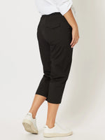 Santorini Cotton Crop Pant - Black