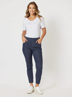 Indigo high-rise slim leg jegging for women