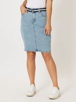 Emily Stretch Denim Skirt - Denim