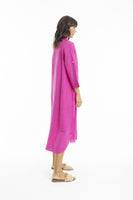 Linen Shirt Dress - Pink