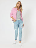 Maggie Denim Jacket - Flamingo