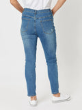 Sofia Patch Slim Leg Jean - Denim