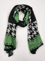 Houndstooth Scarf - Black/Green