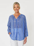 Lizzy Embroidered Top - Cornflower