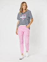 Taylor Patch High Rise Skinny Jeans - Flamingo