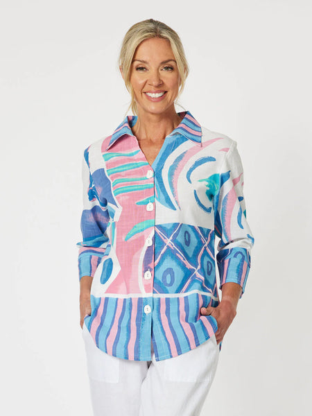 Beach Side Shirt - Blue/Pink