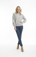 Women’s Alpaca Knit Jumper in Grey Melange for Australian winters