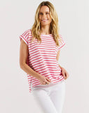 Michaela Top - Cherry Stripe