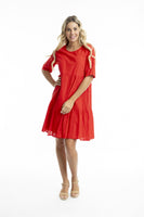 Essentials Cotton Slub Dress - Scarlet