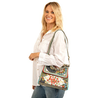 Claudia Shoulder Bag - Fan Print