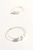 Trio Pearl Hoop Earrings