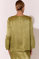 Etta Satin Top - Olive