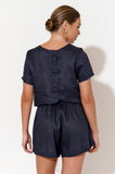 Kita Linen Top - Navy