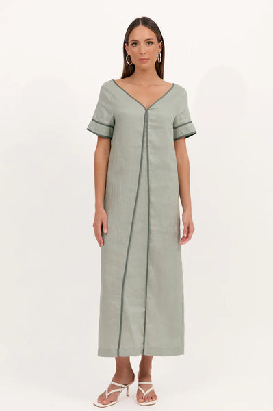 Juniper Contrast Maxi Dress - Sage