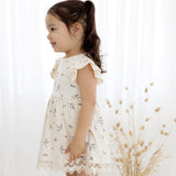 Swallow Lace Ruffle Dress - Natural