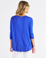 Milan 3/4 Sleeve Top - Vivid Blue