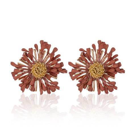 Flora Earrings - Rust