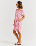 Maxine T-Shirt Dress - Cherry Blossom Stripe