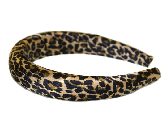 Satin Padded Alice Band - Leopard