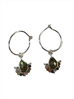 Silver Gemma Earrings - Labradorite & Tourmaline