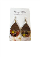 Teardrop Resin/Timber Earrings