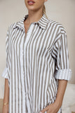 AUSTIN Taupe Stripe Shirt - Stylish Cotton Button-Down