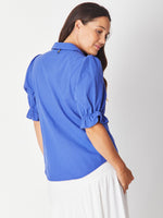 Mid Sleeve Button Shirt - Royal