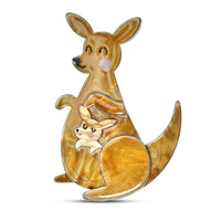 Kangaroo and her Joey resin brooch for animal lovers