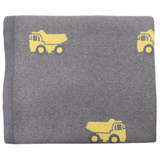 Tip Truck Knit Blanket - Charcoal