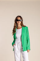 Single Breasted Linen Blazer - Sea Green