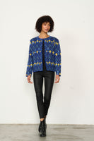 Ethnic Pattern Jacket - Blue