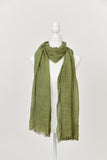 Frayed Edge Scarf - Olive