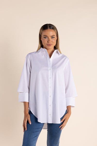 White Shirt w/Cuff Detail