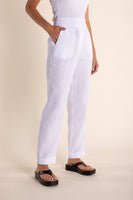 Linen 7/8 Pant - White