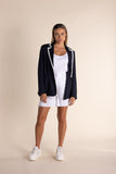 Blazer w/Contrast Trim - Navy