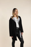 2 tone black and grey hooded coat for women’s outerwear