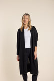 Merino Long Cardigan - Black